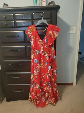 Soprano Faux Wrap High Low Dress 3x Juniors